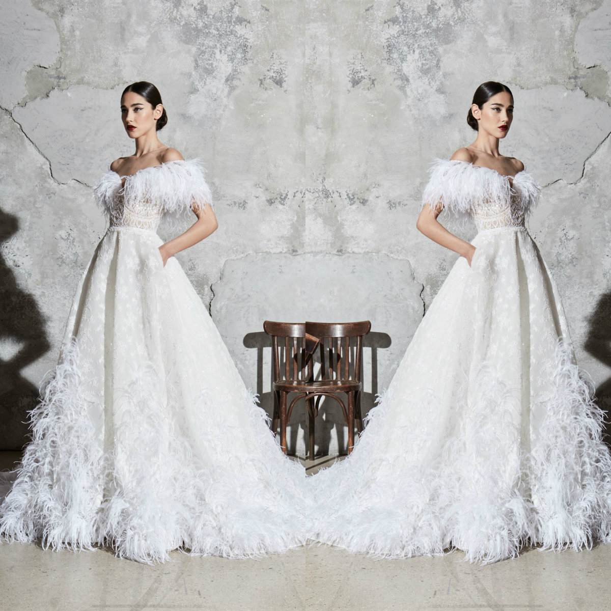 2020 Zuhair Murad Wedding Dresses Off The Shoulder Feather Lace Appliqued Sweep Train Luxury Bridal Gowns Custom Made Beach Wedding Dress, Red
2020 Zuhair Murad Wedding Dresses Off The Shoulder Feather Lace Appliqued Sweep Train Luxury Bridal Gowns Custom Made Beach Wedding Dress, Red