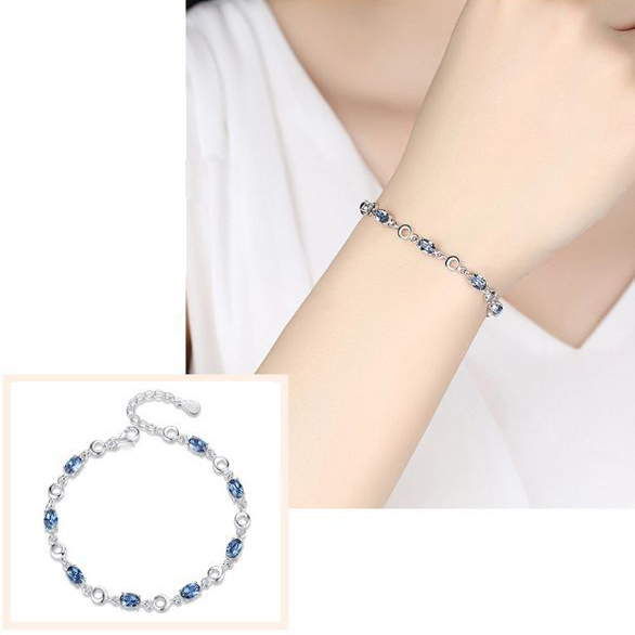 inlaid sea blue topaz plated S925 Sterling Silver Bracelet female crystal simple student personality girlfriends birthday gift
inlaid sea blue topaz plated S925 Sterling Silver Bracelet female crystal simple student personality girlfriends birthday gift