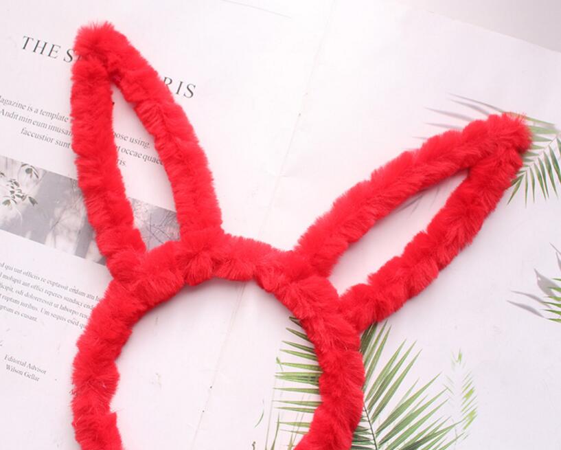 Christmas plush rabbit ears headband soft cute headband hair accessories concert bunny girl hot Party gift