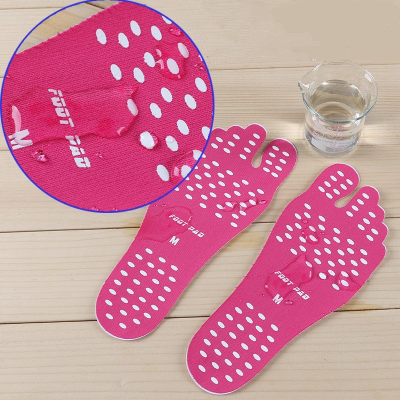 Feet Sticker Foot Stick on Soled Sticky Pads For Feet Anti-slip Beach Sock Waterproof Insole Feet Protection 4 Size High Quality