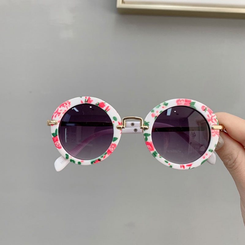 Sunglasses Retro Goggle Round Girls Eyeglasses Children Beach Sun Glasses Summer Kids Accessories Leopard Flower 6 Colors DHW3432 Z260305