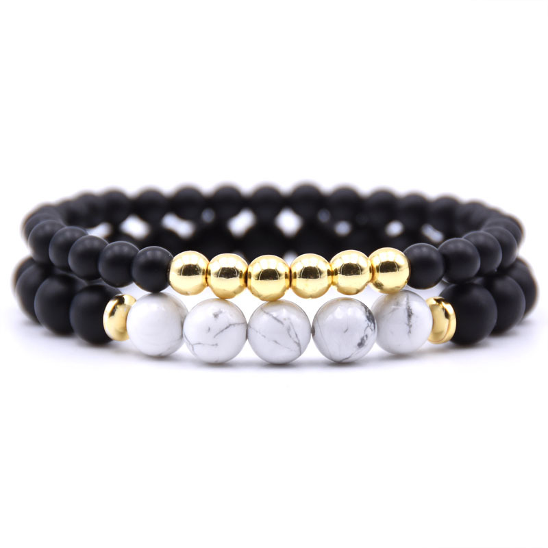 Wood Bead Bracelet Tibetan Buddhism Meditation Spicy Prayer Bead Men's Elastic Natural Stone Copper Bead Bracelet Set