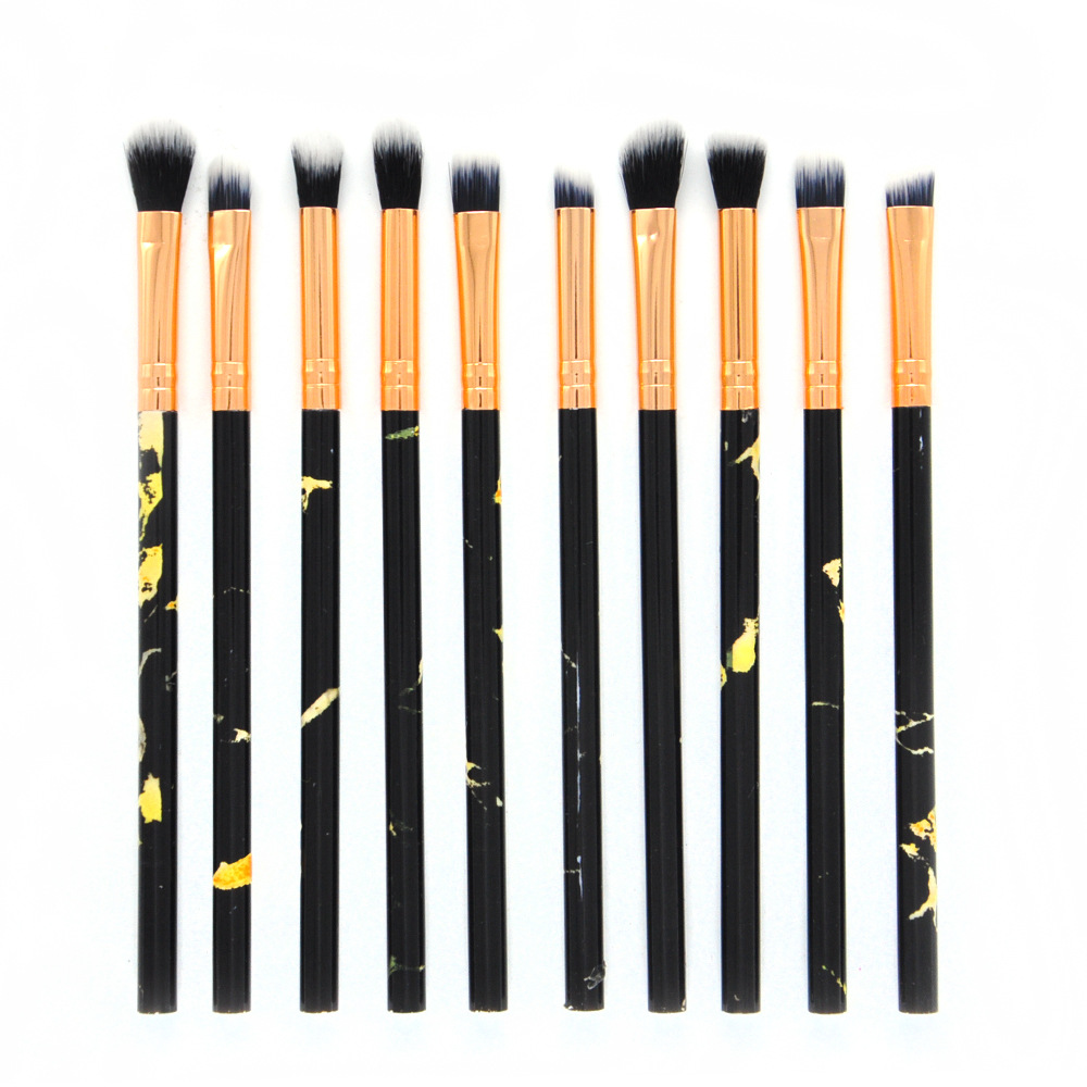 10PCS Makeup Brushes Tool Kit Eye Shadow Blending Brush Set Cosmetic Brushes Marble Eyebrow Synthetic Hair Make Up Brush Pinceles De Maquillaje