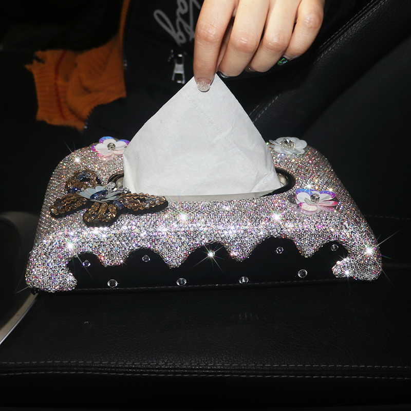 Women Car Tissue Box with Butterfly Flowers Glitter Crystals Block Armrest Tissue Box for Interior Styling
Women Car Tissue Box with Butterfly Flowers Glitter Crystals Block Armrest Tissue Box for Interior Styling