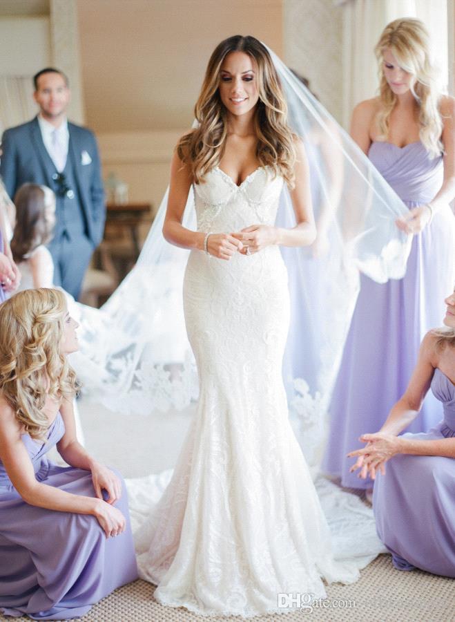 Sexy Mermaid Newest Wedding Dress Sweetheart Neck Spaghetti Strap Sleeveless Backless Lace Appliques Bridal Gowns Vestidos De Novia