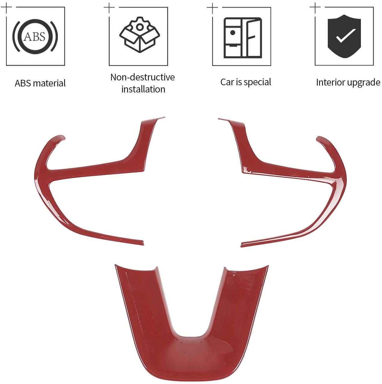 ABS Car Steering Wheel Cover Accessories Trim for Dodge Challenger 2015 UP Factory Outlet Car Interior Accessories