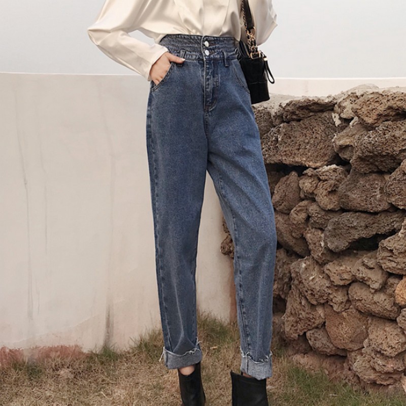 Casual Harem Jeans Woman Autumn Woman' Jeans Vintage High Waist Blue Black Women' Casual Loose for Women
Casual Harem Jeans Woman Autumn Woman' Jeans Vintage High Waist Blue Black Women' Casual Loose for Women