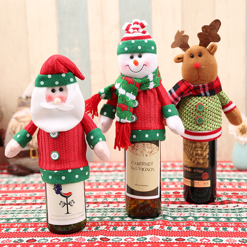 2019 New Year Xmas Table Red Wine Bottle Cover Bags Hat Belt Dress Santa Claus/Snowman Doll Home Christmas Party Decoration
2019 New Year Xmas Table Red Wine Bottle Cover Bags Hat Belt Dress Santa Claus/Snowman Doll Home Christmas Party Decoration