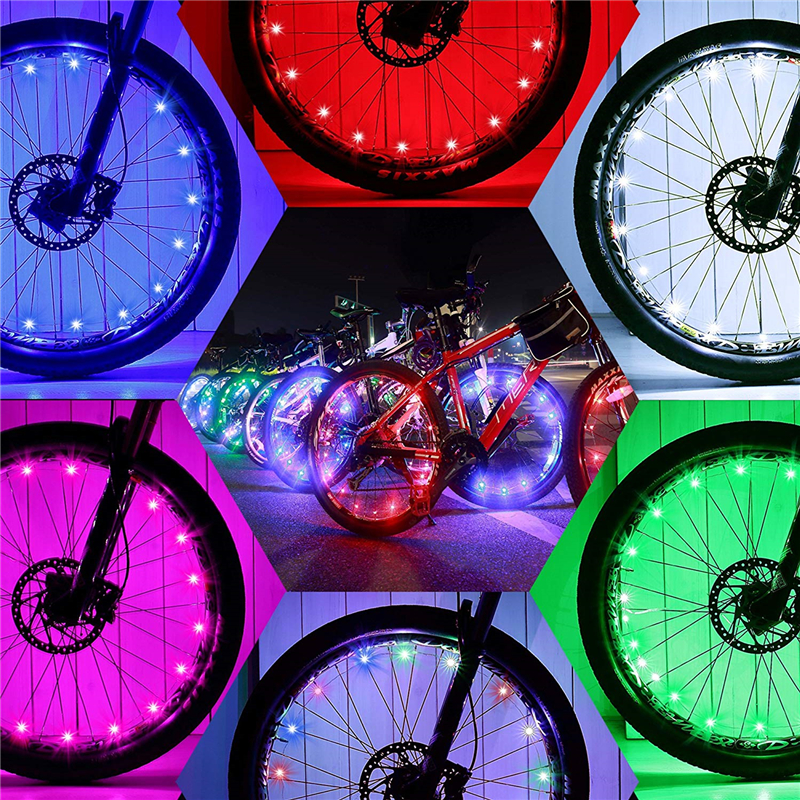 LED Bike Wheel Lights Cycling Spoke Wheel Lamp Waterproof Bright Bicycle Tire Strip Lights Cool Kids Boys Girls Bycicle Accessories,