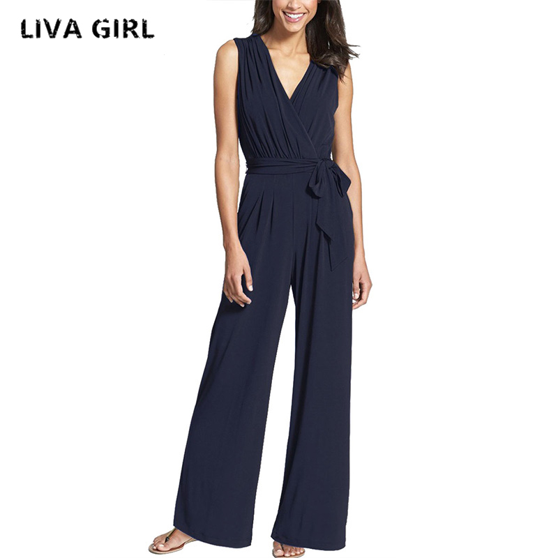 Liva Girl Long Black Rompers Womens Jumpsuit Winter Autumn Party V-neck Embellished Cuffs No Sleeves Loose Club Pants YP70534
Liva Girl Long Black Rompers Womens Jumpsuit Winter Autumn Party V-neck Embellished Cuffs No Sleeves Loose Club Pants YP70534
