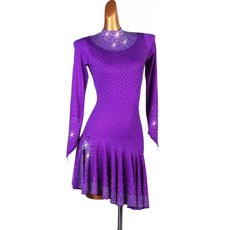 Latin Dance Dress Lady junior Rumba Cha Cha Samba purpleroyal blue Long Sleeve skirt vent slit Competition Dresses lq170
Latin Dance Dress Lady junior Rumba Cha Cha Samba purpleroyal blue Long Sleeve skirt vent slit Competition Dresses lq170