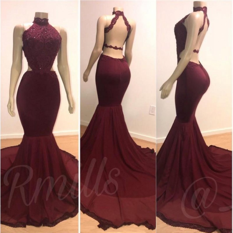 2019 african Mermaid Long Prom Party Dresses Burgundy Lace Applique Beaded Backless Sweep Train Evening Gowns Vestidos De Festa BC0805, Red
2019 african Mermaid Long Prom Party Dresses Burgundy Lace Applique Beaded Backless Sweep Train Evening Gowns Vestidos De Festa BC0805, Red