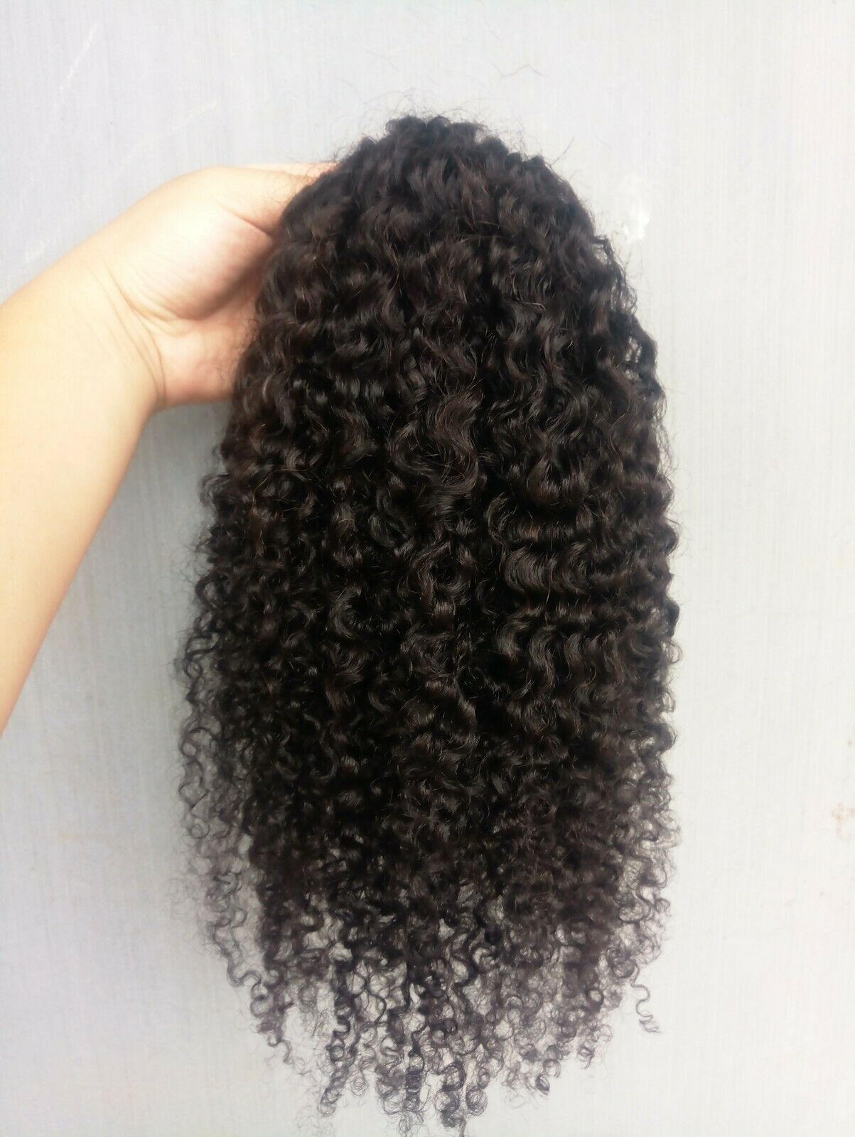 120g Clip in Ponytail Extension natural black brown Kinky Thick Curly Hair Fluffy Pony Tail Wrap Around