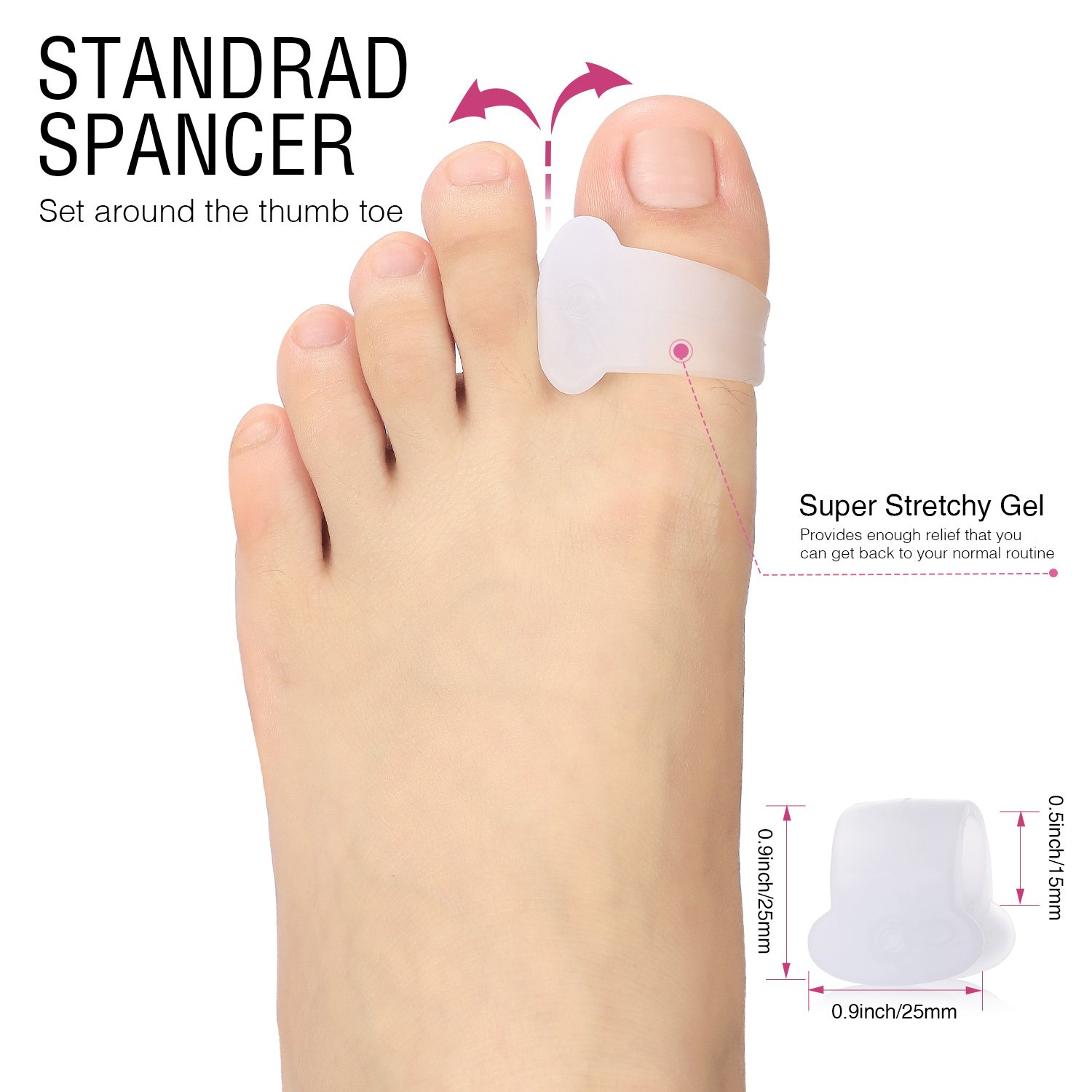 Bunion Corrector Protector Sleeves Kit Foot Treatment for Cure Pain in Big Joint Tailors Hallux Valgus Hammer Separators Spacers - view 5