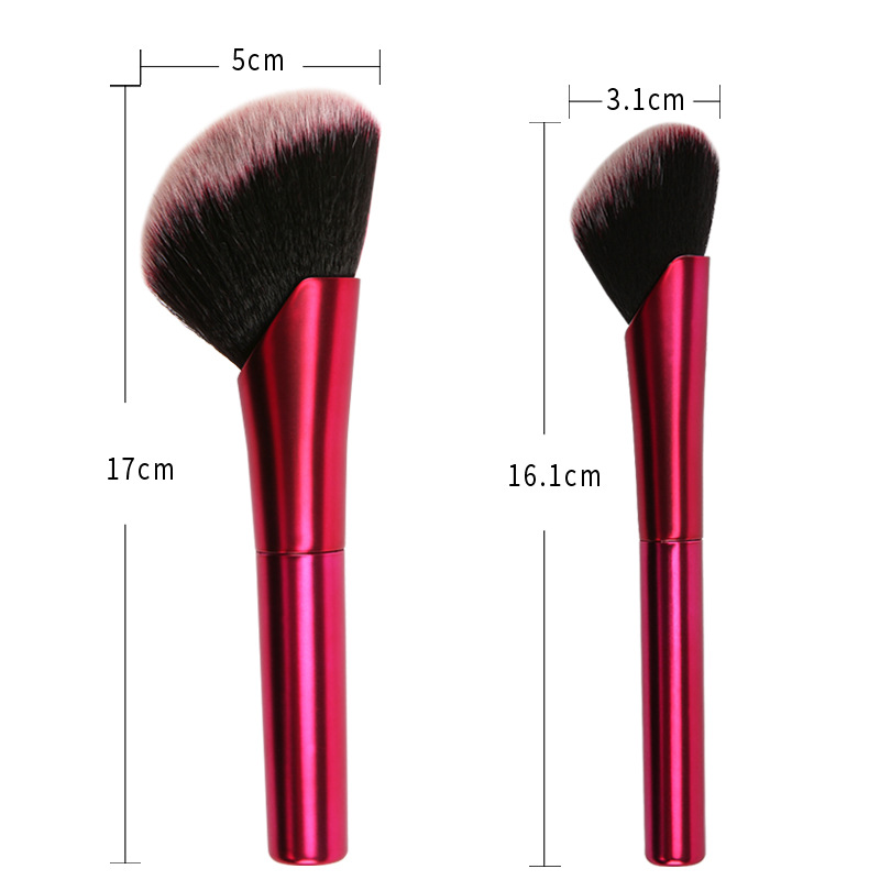 Slant Makeup Brushes Rose Red Aluminum Handle Brush Smooth Foundation Contour Cosmetic Brushes Blush Brush Beauty Tool Pinceles De Maquillaje Inclinad