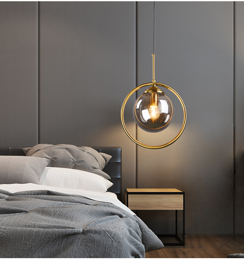 LED Pendant Lights Glass Ball Light Simple Indoor Lighting Office Study Lamp Chandelier Round Lamps Creativity