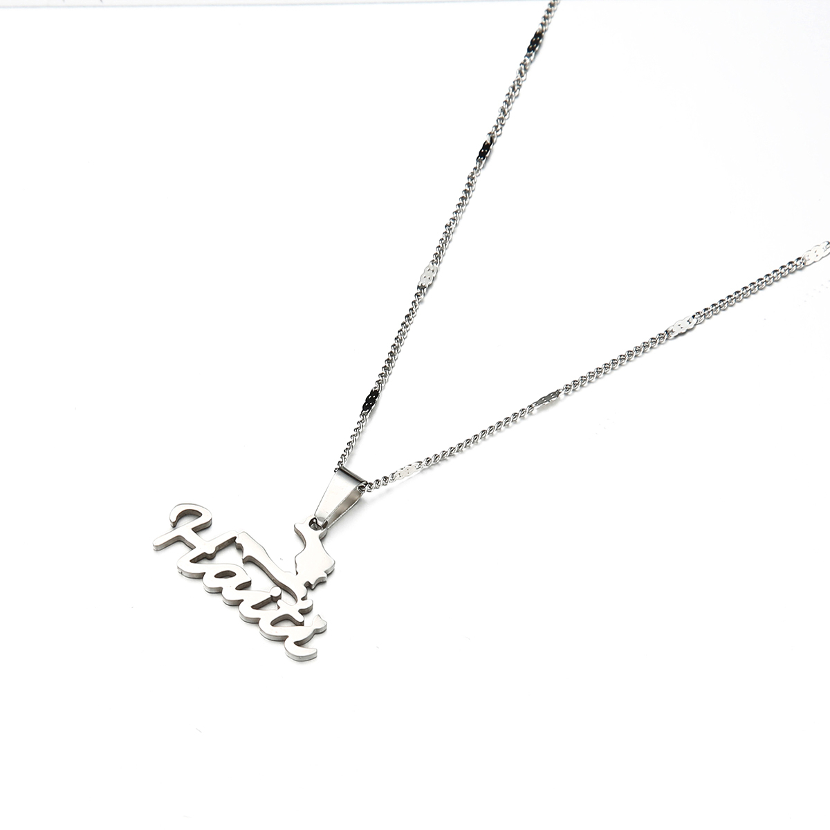 Stainless Steel Trendy Haiti Map Pendant Necklace Women Girls Ayiti Maps Party Haiti Chain Jewelry