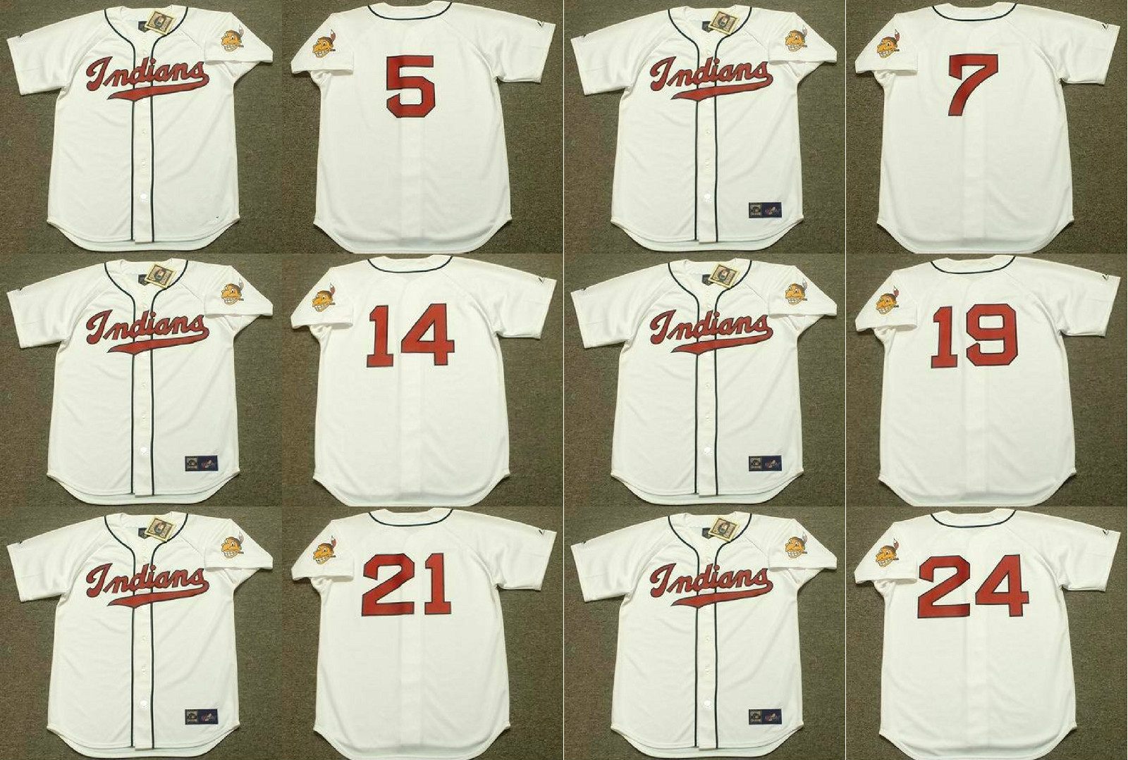 Cleveland 24 EARLY WYNN 14 LARRY DOBY 19 BOB FELLER 7 AL ROSEN 5 LOU BOUDREAU 21 BOB LEMON 29 SATCHEL PAIGE baseball jersey stitched, Black
Cleveland 24 EARLY WYNN 14 LARRY DOBY 19 BOB FELLER 7 AL ROSEN 5 LOU BOUDREAU 21 BOB LEMON 29 SATCHEL PAIGE baseball jersey stitched, Black