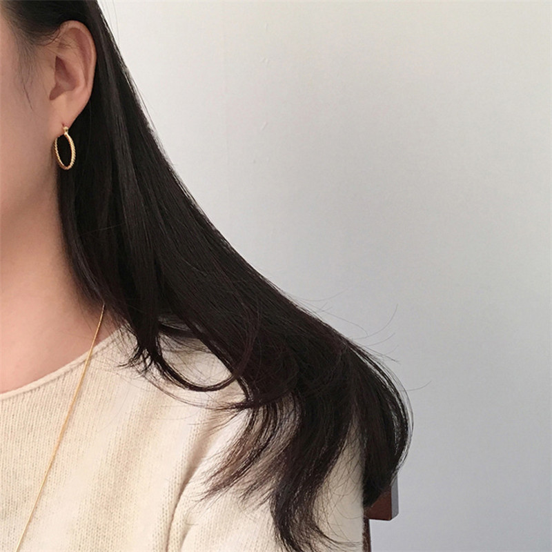 925 Sterling Silver Twist Circle Earrings For Women New Fashion 15MM 20MM Geometric Hoop Earring Fine Jewelry