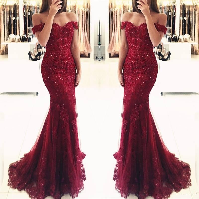 Evening Dresses 2020 Burgundy Lace Mermaid Appliques Off Shoulder Vestido De Festa Beaded Sequins Long Prom Dress, Dark green
Evening Dresses 2020 Burgundy Lace Mermaid Appliques Off Shoulder Vestido De Festa Beaded Sequins Long Prom Dress, Dark green