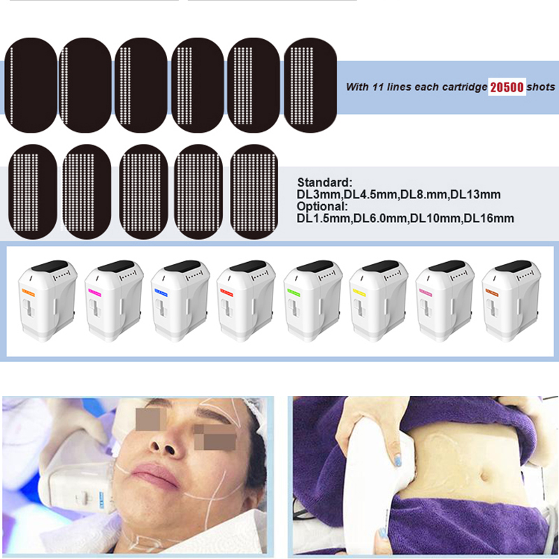9D HIFU cartridges for face lifting wrinkle removal 8 different artridges 20500 shots each fat reduction body slimming 9D HIFU Cartridge