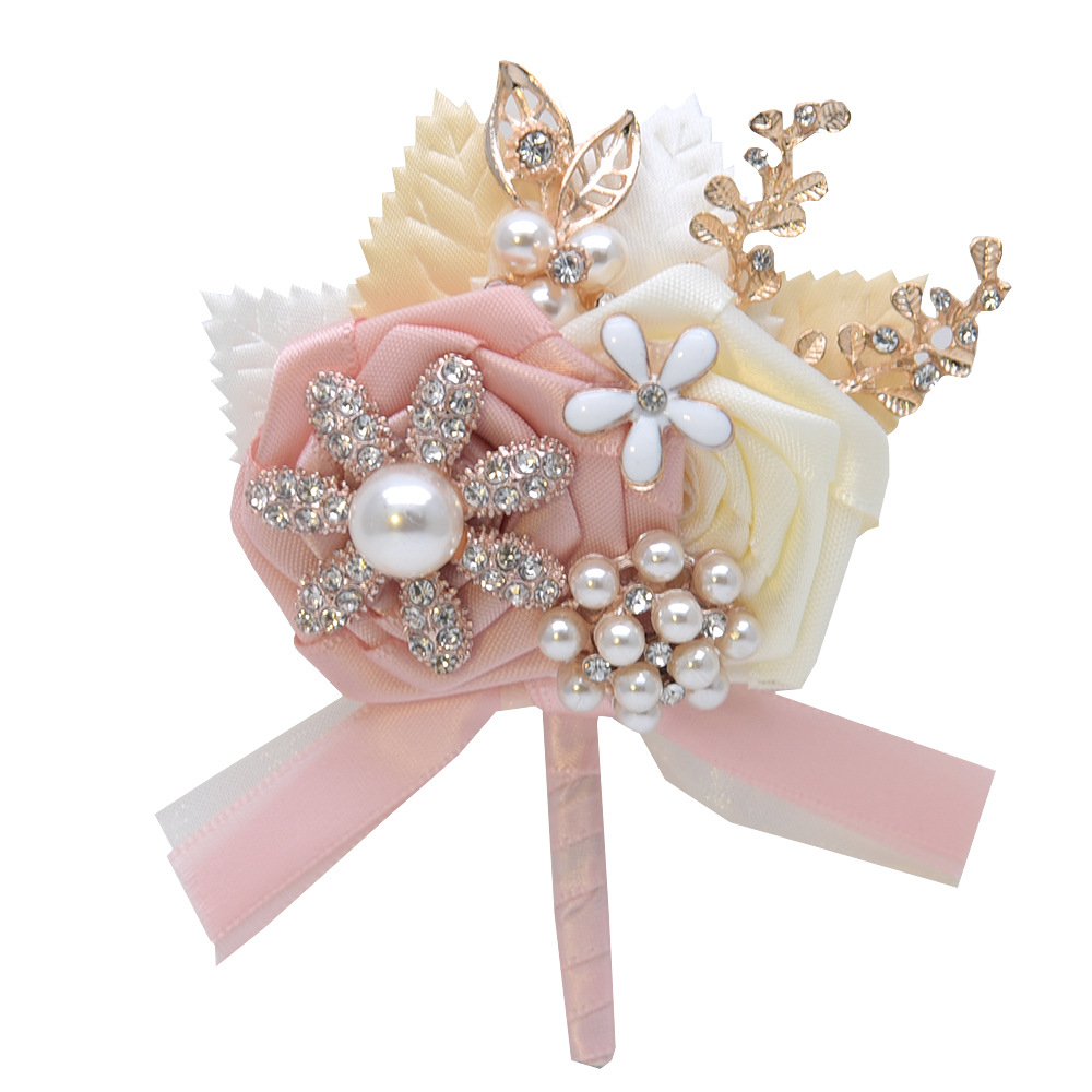 2020 Rustic Brooch Corsages for the Groom Groomsmen Bride Bridesmaid wedding suits for men wedding suit grooms men Pearls Rose Flowers