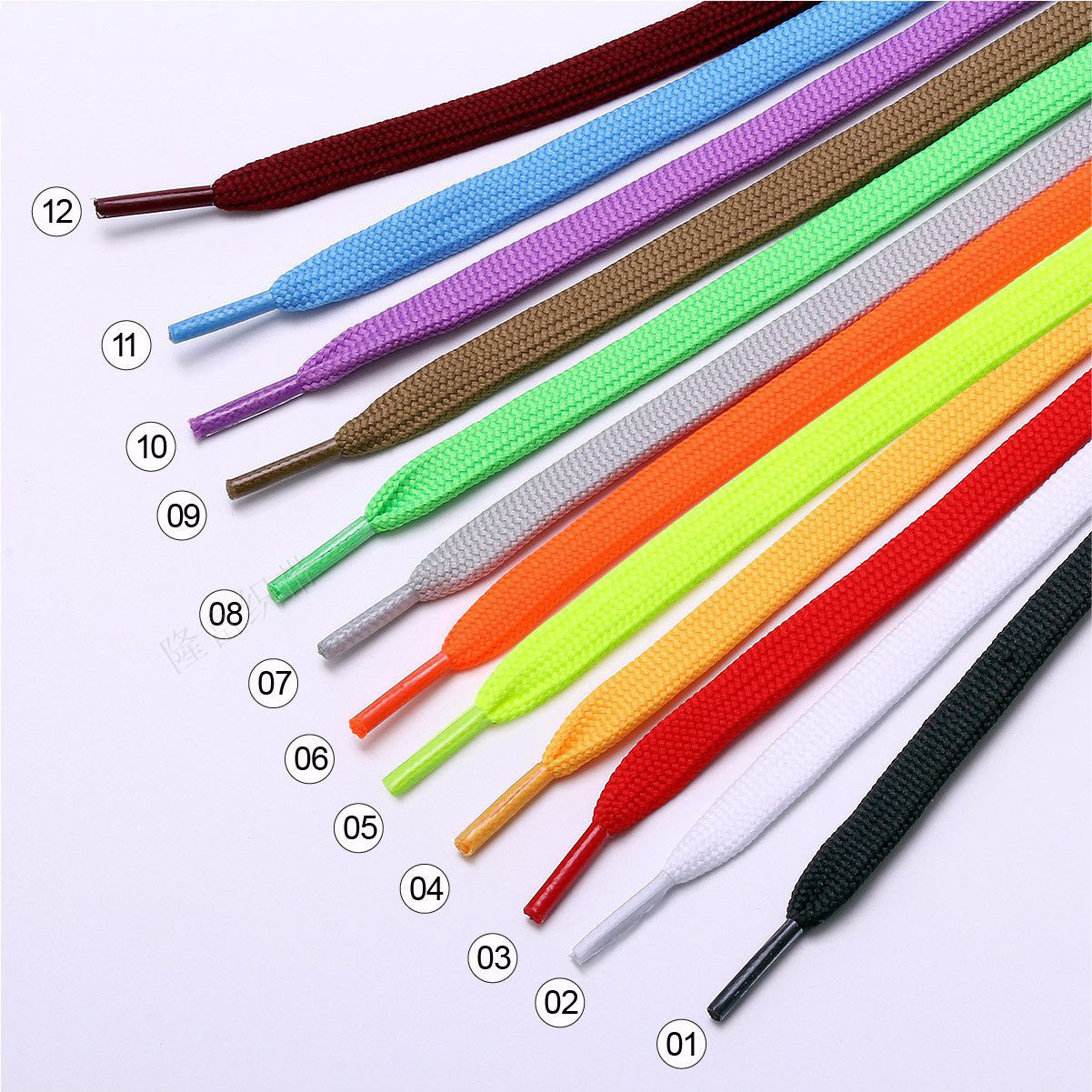 New 8mm wide Multicolor Polyester Shoelace Sport Men Women Shoe Laces for Sweatpants Sneakers Canvas Shoes SA003