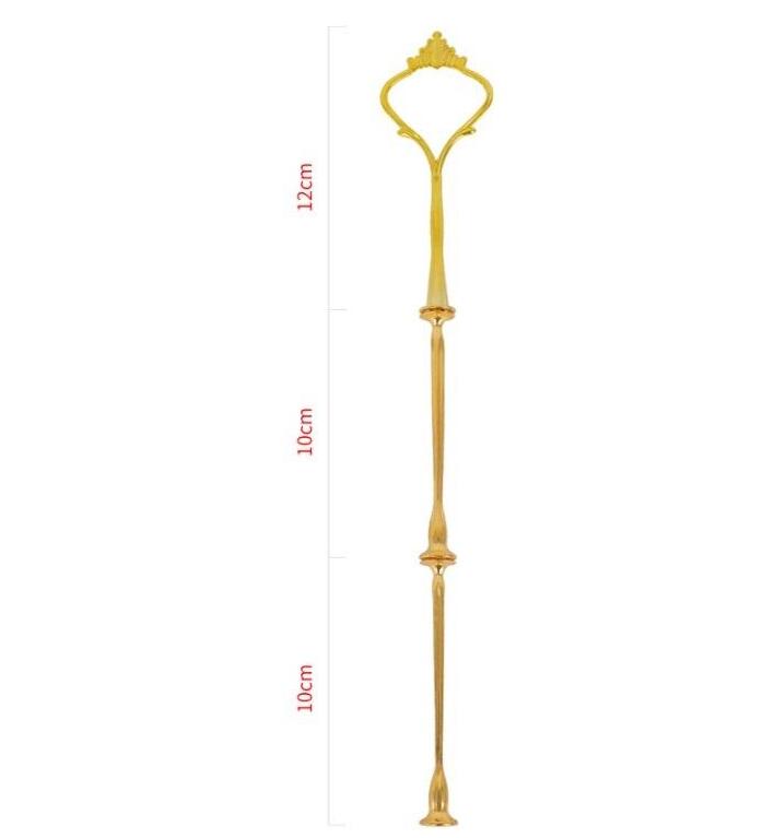 Fashionable European style 3 Tier Cake Plate Stand Handle Fitting Silver Gold Wedding Party Crown Rod