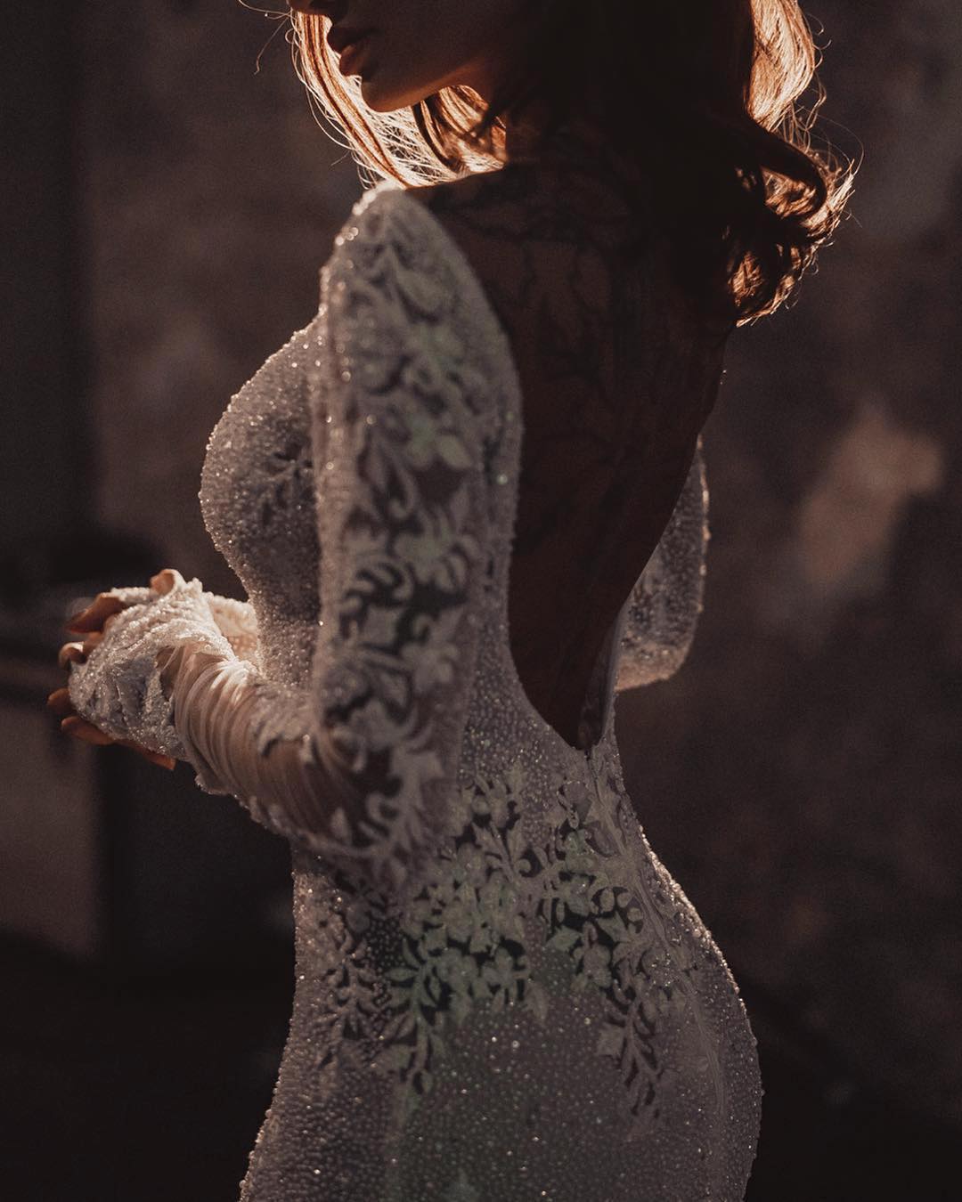 sexy mermaid dresses vintage long sleeve jewel neck lace beading garden country bridal gowns wedding dress robe de mariage
