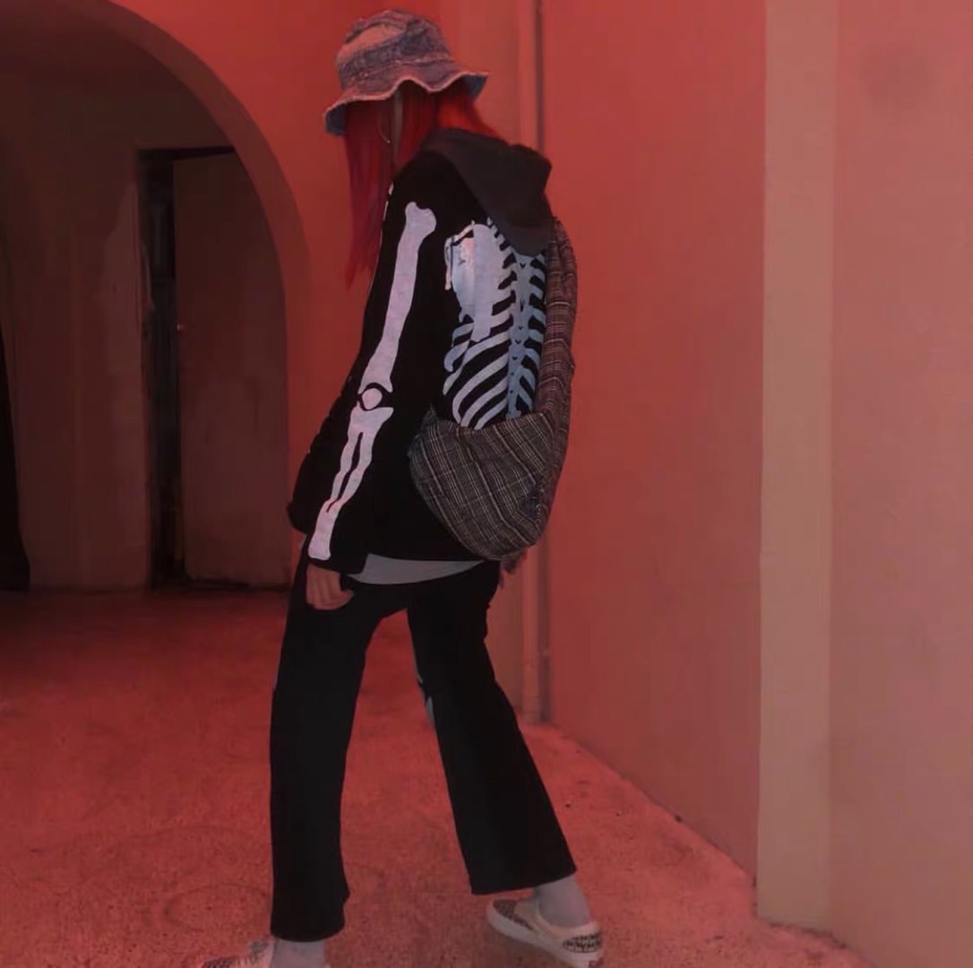 Mens Jackets Fashion High Street BONE Bones Robe Coat Cardigan Skeleton Ribs Printing Casual Outwear