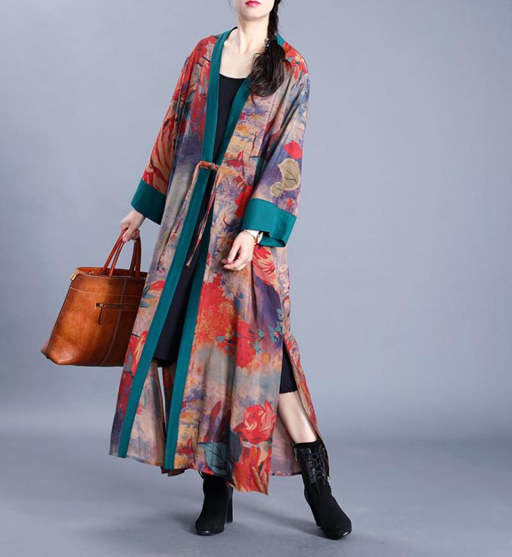 Women Spring Printed Trench Coat Outerwear Ladies Vintage Irregular Length Long Coat Female 2020 Print Topcoat, Green
Women Spring Printed Trench Coat Outerwear Ladies Vintage Irregular Length Long Coat Female 2020 Print Topcoat, Green