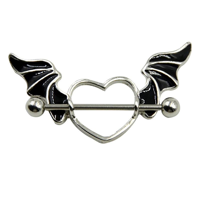 1 Pcs Stainless Steel Bat Wing Nipple Shield Ring Angel Heart Piercing Barbell Jewelry, Silver
1 Pcs Stainless Steel Bat Wing Nipple Shield Ring Angel Heart Piercing Barbell Jewelry, Silver