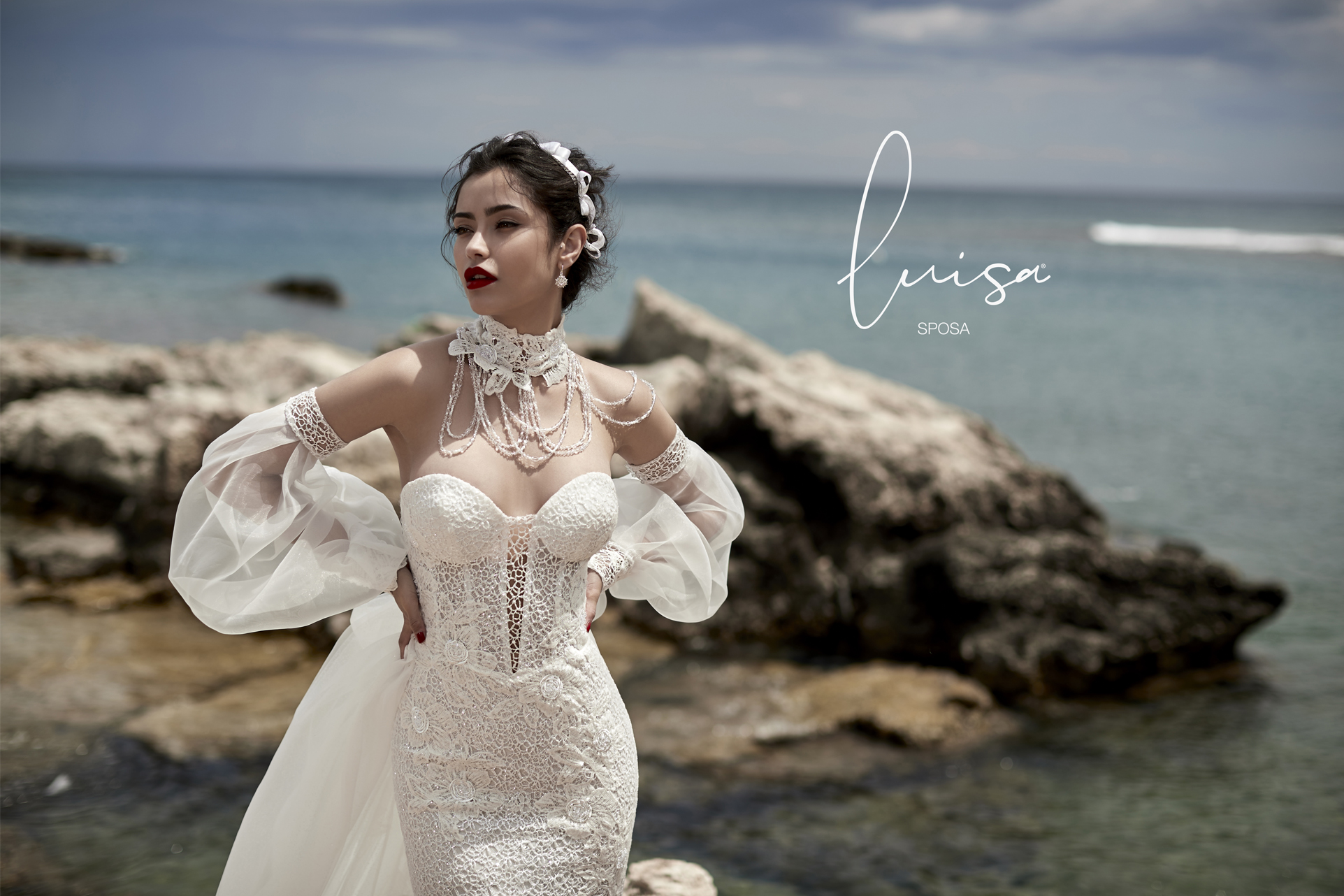 mermaid wedding dresses sweetheart appliqued beaded bridal dress ruffle sweep train vestidos de novia with detachable sleeves and neck