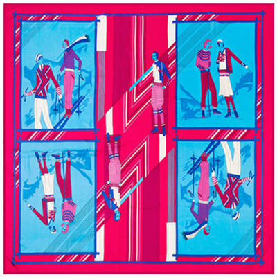 Print Silk Square Scarf For Women Handmade Red Big Stoles Shawls Scarves Large Twill Scarfs Wholesale