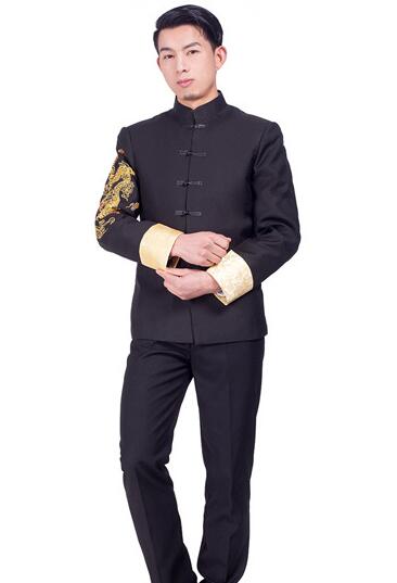 Zhongshan China National costume Youth clothes Chinese style traditional suits jacket + Pants men Garment male Kungfu clothing