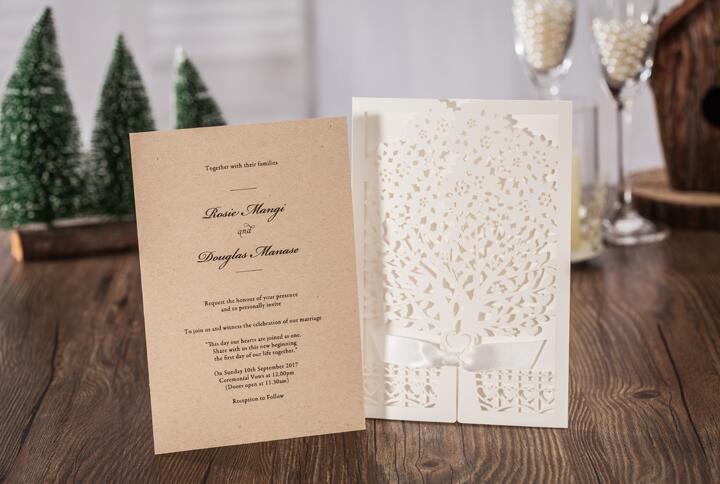 High-grade hollow out invitation card, blank interior pages can be customized a hot sale in The wedding season WQ06