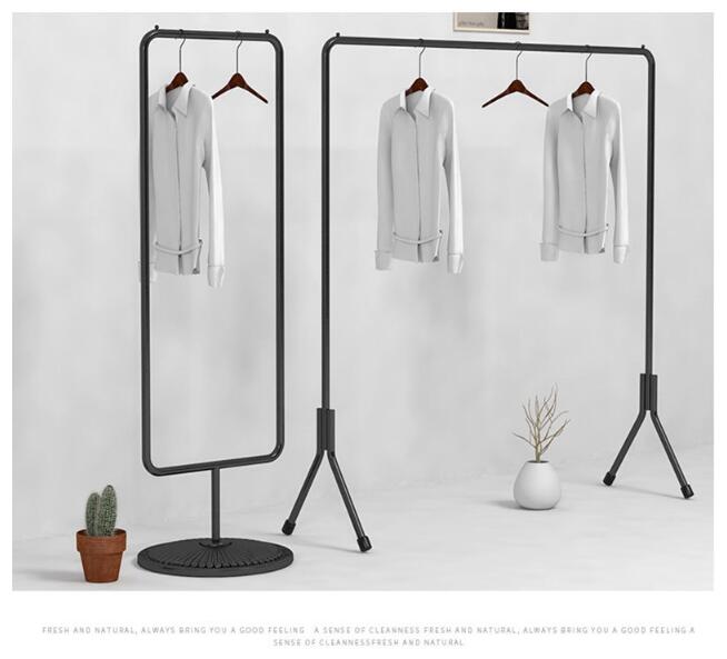 clothing display rack Bedroom Furniture Nordic Iron Art Garment Frame Simple Creative Lichen Hat Black Hanging Racks