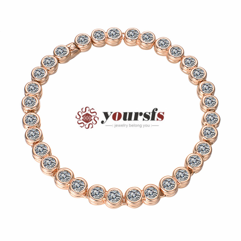 Yoursfs CZ Tennis Bracelet Round Cut Cubic Zirconia Bracelet for Woman 18K Rose Gold Plated for Wedding, Golden;silver
Yoursfs CZ Tennis Bracelet Round Cut Cubic Zirconia Bracelet for Woman 18K Rose Gold Plated for Wedding, Golden;silver