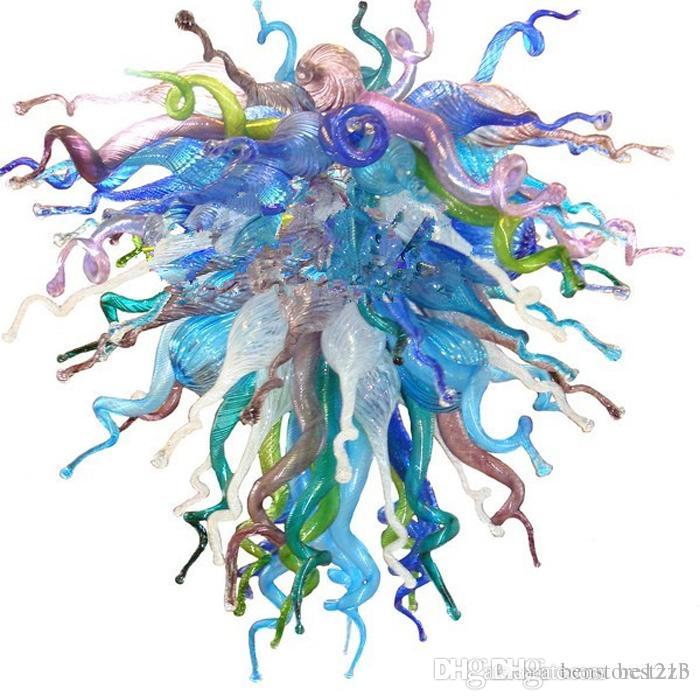 Hot Sale Hand Blown Glass Chandeliers Multi Color Modern LED Chandelier Lighting for Living Room Dining Room Light Fixtures Air Shipping