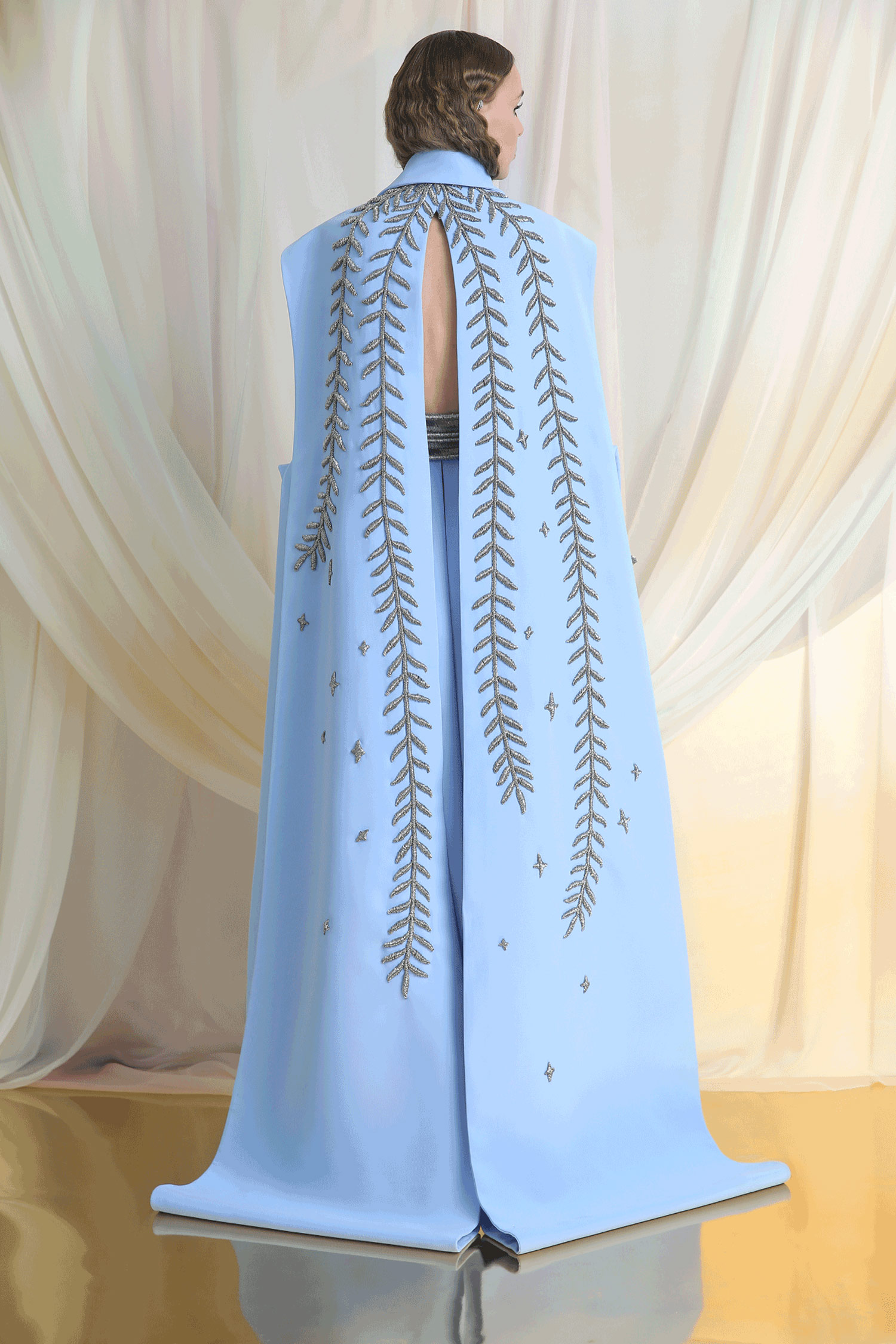 2019 New Azzi & Osta Prom Dresses With Wrap Two Pieces Women Jumpsuits V Neck Satin Gorgeous Evening Dress Embroidery Girls Pageant Gowns