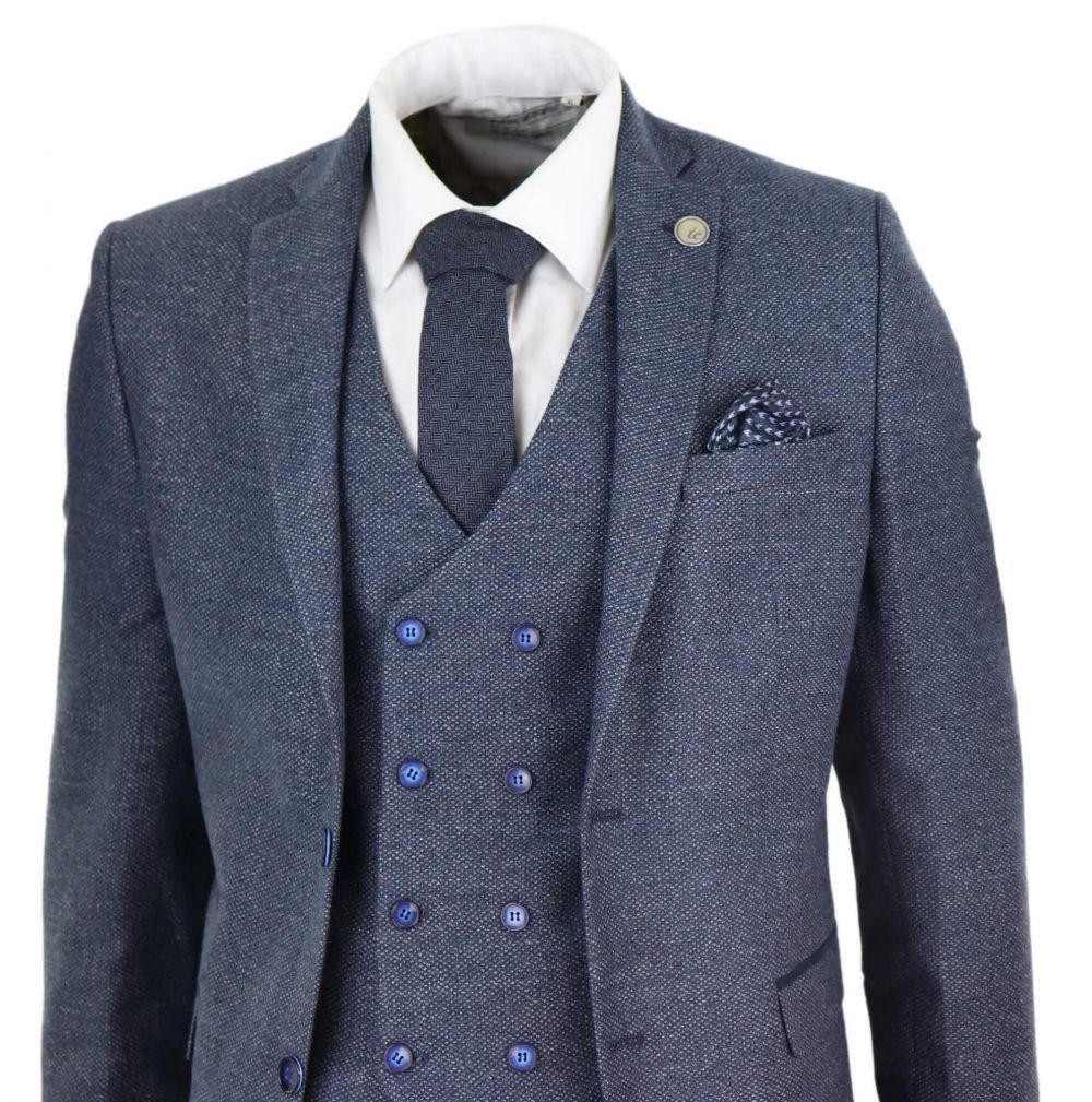 Fashion Mens Suits Blue 3 Piece Suit Peaky Blinder Classic Tweed Slim Fit Costume Vintage Suit Jacket Pants Vest Custom Made Wedding Tuxedos, Same as image
Fashion Mens Suits Blue 3 Piece Suit Peaky Blinder Classic Tweed Slim Fit Costume Vintage Suit Jacket Pants Vest Custom Made Wedding Tuxedos, Same as image