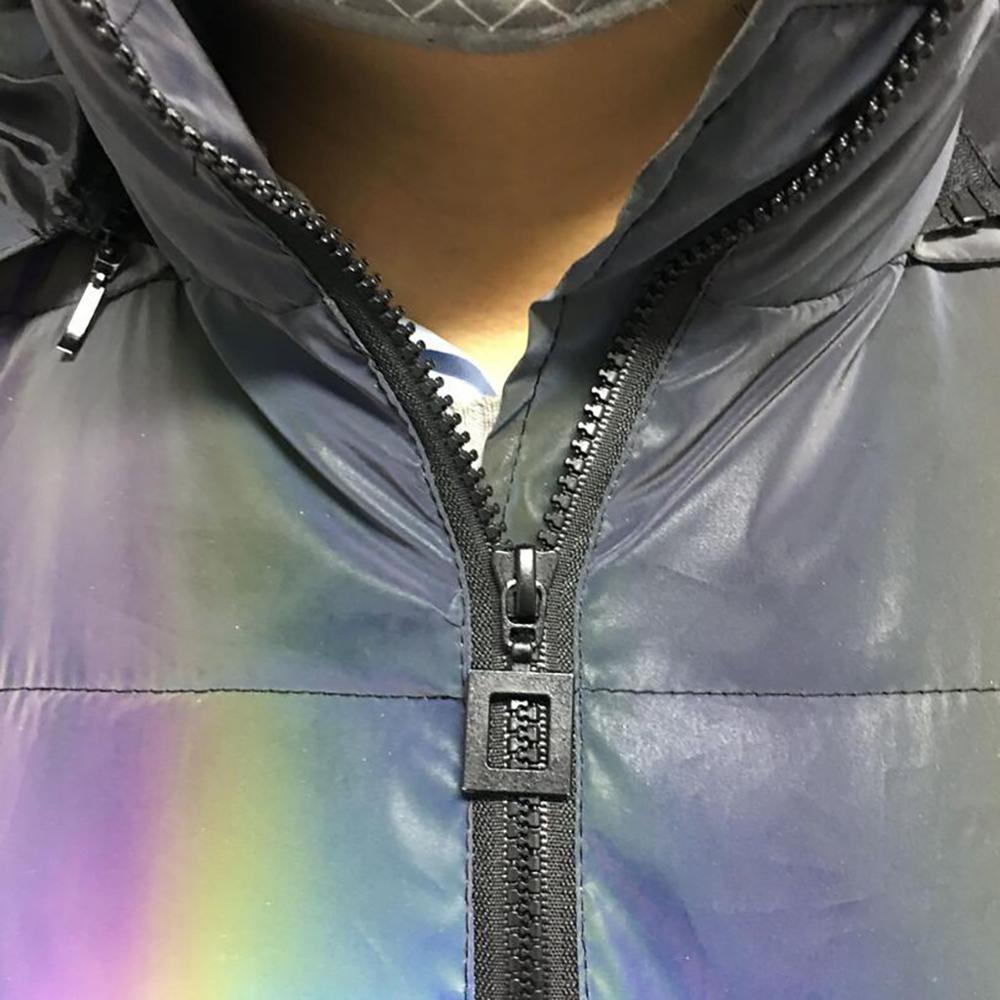 Reflective Winter Thick Cotton Coat Men Reflective Colorful Light Waterproof Windproof Thicken Keep Warm Overcoat Hooded Jacket1