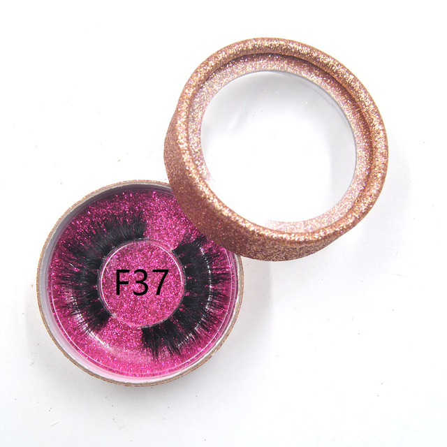 Mink Lashes Rose Gold 3D Diamond Sparkle Series Hand Made Clear Band Thick Eyelashes Curl Soft Eye Extensions Circle Box