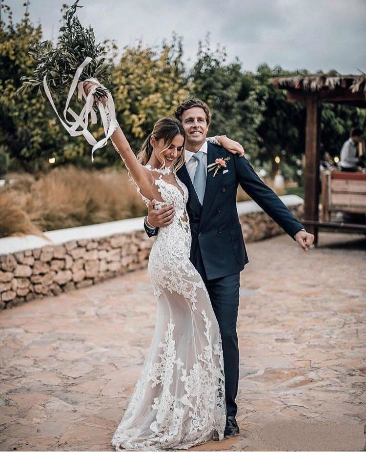2019 New Beach Wedding Dresses Plus Size Long Sleeve Lace Backless Mermaid Wedding Dress Boho Bridal Gowns Custom Made