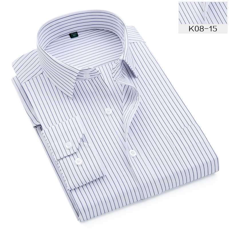 Striped Shirt Men Formal Business Dress Shirts Trends 2020 Long Sleeve Slim Fit Shirts for Men Plus Size 6XL 7XL 8XL Designer