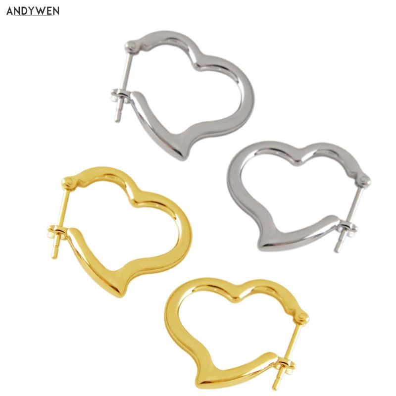 Other ANDYWEN 925 Solid Sterling Silver Heart Piercing Hoop Earrings 18K Gold Plated Big Ear Rings For Bijoux Femme Jewelry
Other ANDYWEN 925 Solid Sterling Silver Heart Piercing Hoop Earrings 18K Gold Plated Big Ear Rings For Bijoux Femme Jewelry