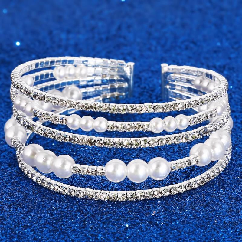Bangle Ladies Creative Snap Jewelry Female Elegant Pearl Beaded Women High-quality Rhinestones Decor Bracelet For
Bangle Ladies Creative Snap Jewelry Female Elegant Pearl Beaded Women High-quality Rhinestones Decor Bracelet For