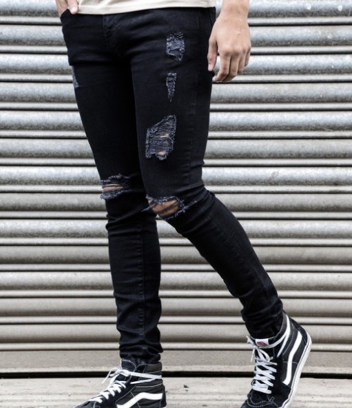 Distressed Denim Jeans Men's Summer Slim Fit Pants | Collection B4