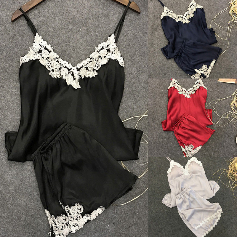 Womens Sexy Lace Satin Lingerie Sleepwear Ladies Deep V Neck Tops+Shorts 2pcs Night Gown Babydoll Dress Nightie Robe, Beige
Womens Sexy Lace Satin Lingerie Sleepwear Ladies Deep V Neck Tops+Shorts 2pcs Night Gown Babydoll Dress Nightie Robe, Beige