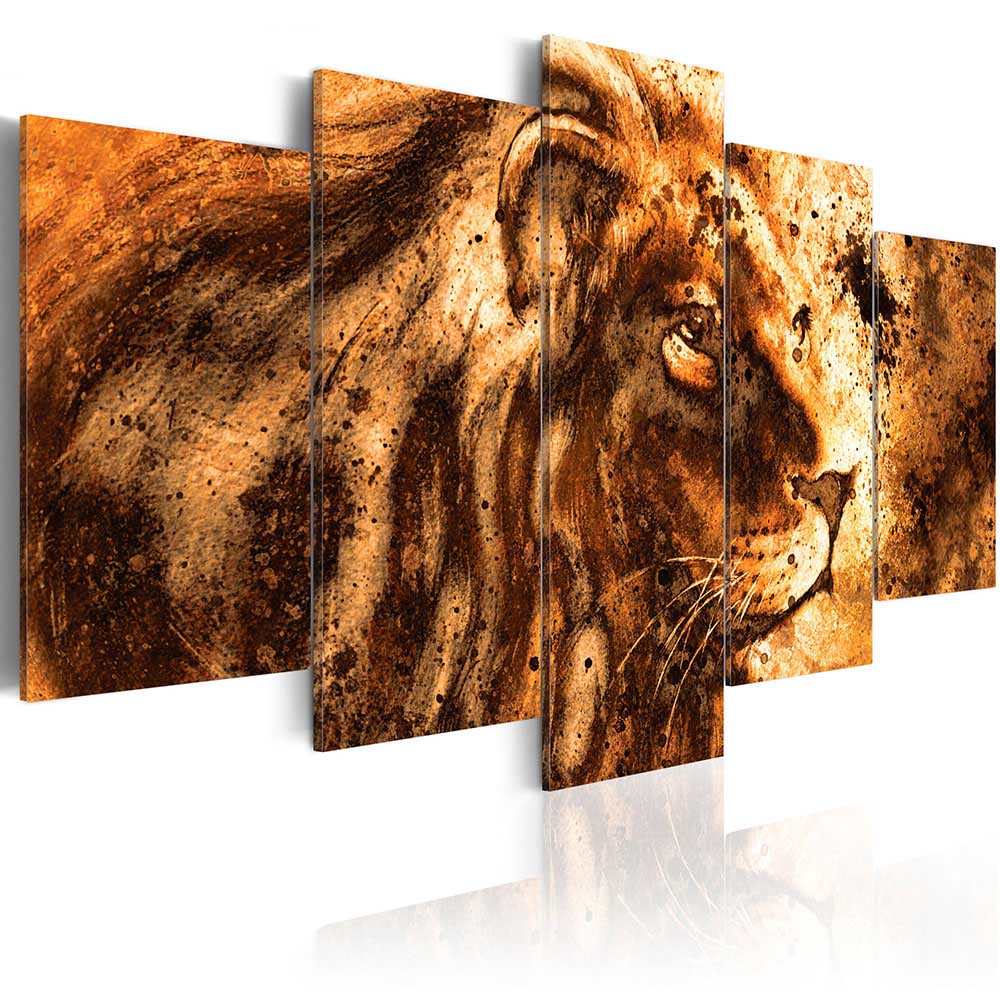 Canvas Art Print Abstract Modern Wild Animals Lions Painting Home Decoration, Choose Color & Size(No Frame )